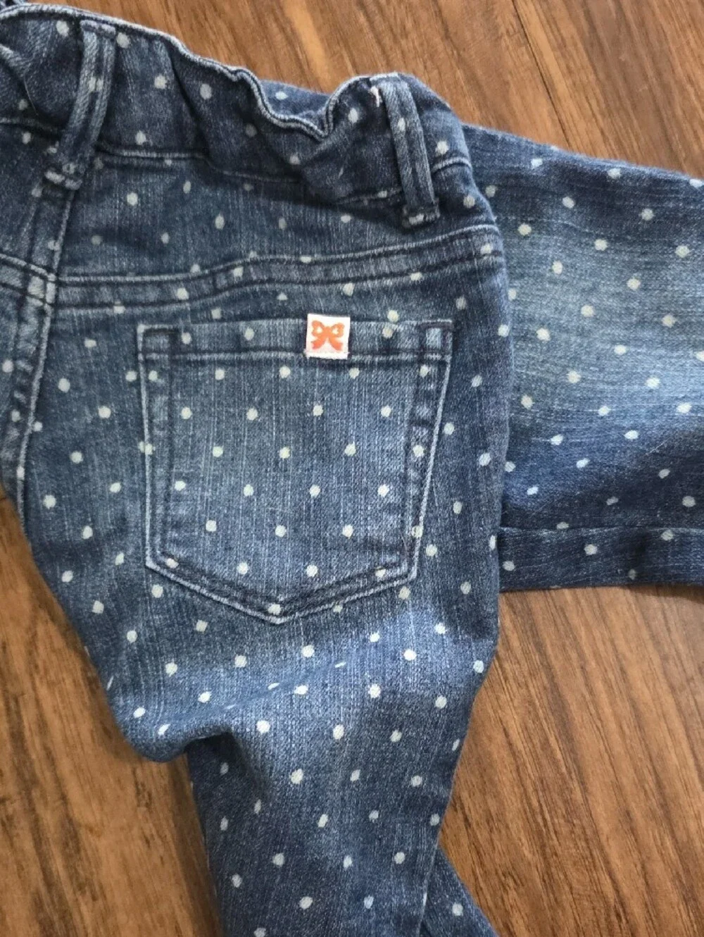 Gymboree Girls Blue Polka Dot Jeans